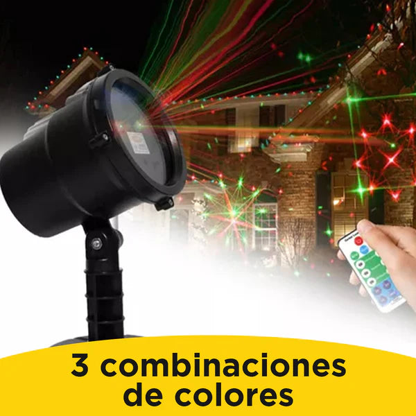 Proyector Láser de Luces Navideñas Automático 2 en 1  [Interno y Externo] ✨Control Remoto